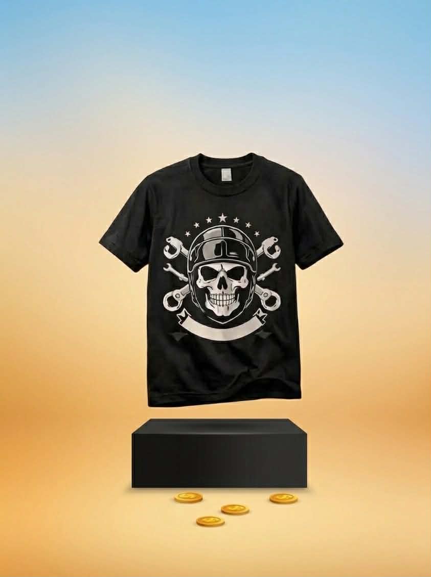 Ride Biker Skull T Shirt